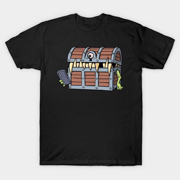 Mimic Chest with Phone, Non-Smoking T-Shirt by Angel Robot